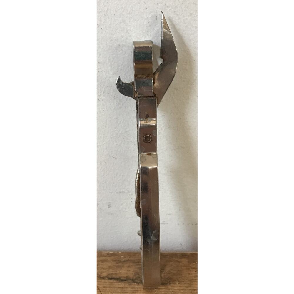 Vintage Mid Century Vaughans Tempered Tool Steel Corkscrew Bottle Opener Chrome